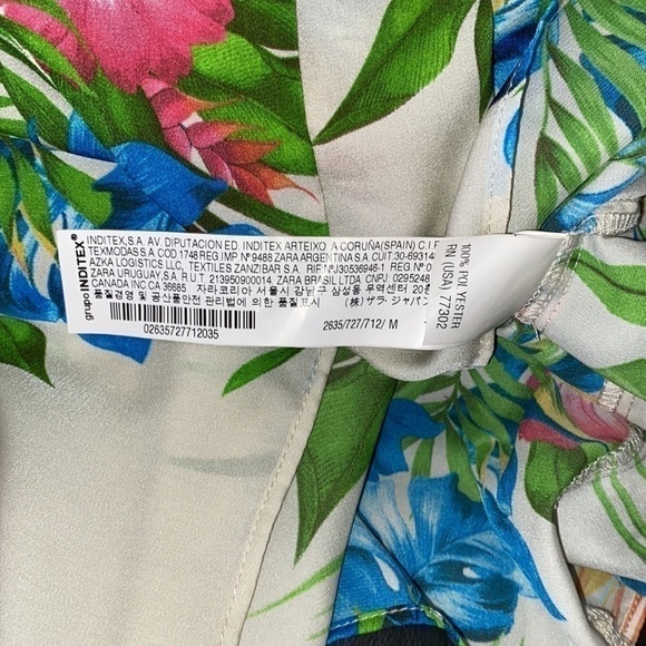 ZARA floral dress kaftan satin Sz M - Picture 10 of 11